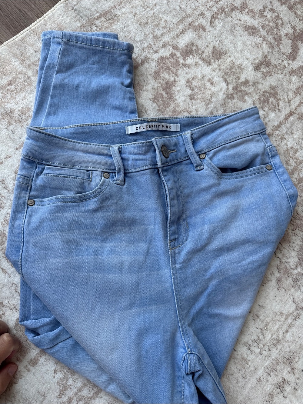 Light Blue Women's Stretch Skinny Jeans high rise ankle skinny